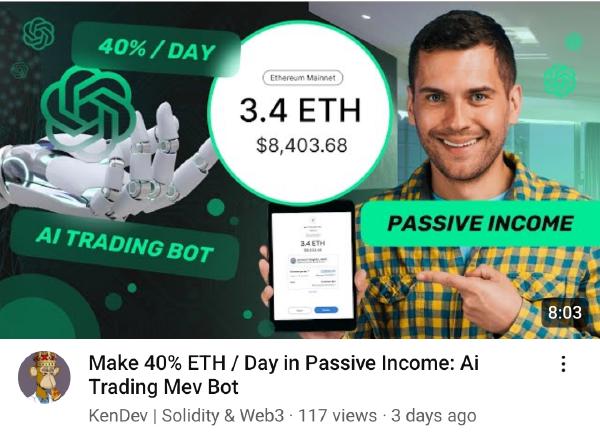 MEV Bot Scam from Youtube