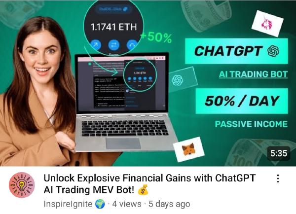 MEV Bot Scam from Youtube