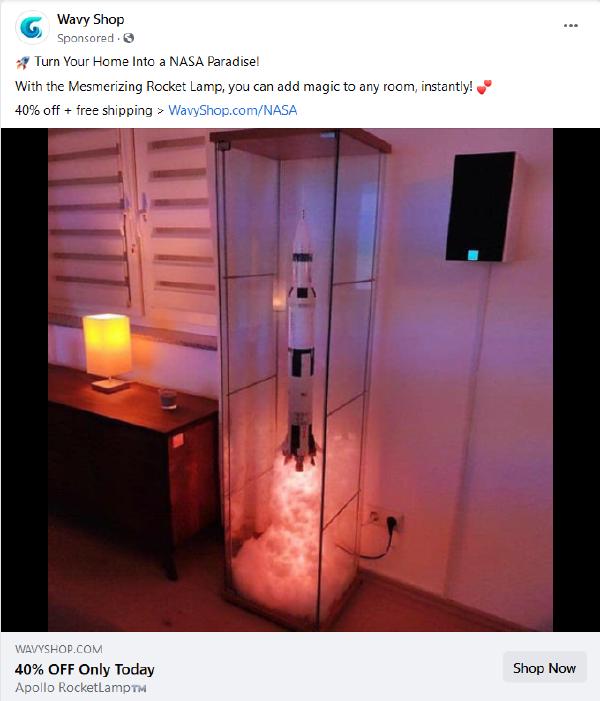 An Apollo Rocket lamp for $59.99 – too good to be true.